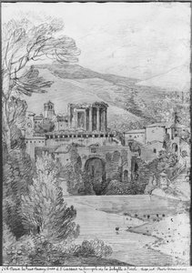 معبد العرافة ، تيفولي (قلم أسود على ورق)